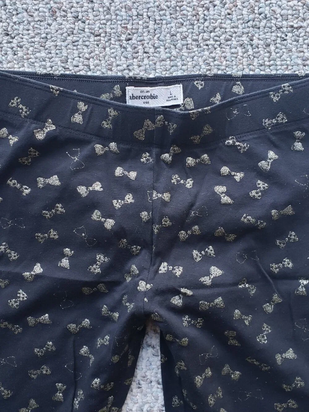 Abercrombie Kids Gold Bow cotton leggings - Size Large